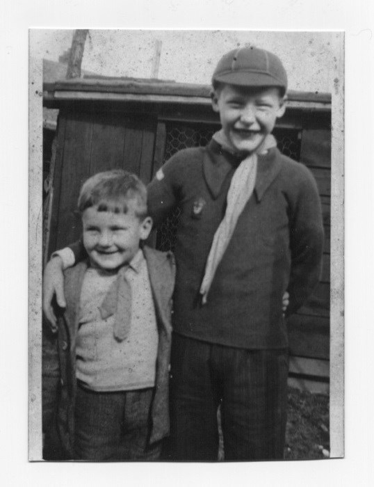 Ron and me at Bridgwater in the garden of 32 Bristol Rd