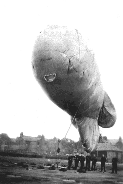 Barrage balloon over London